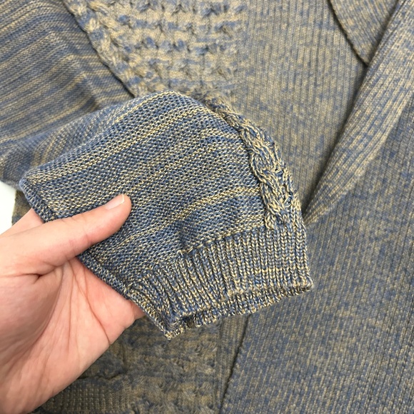 Blue and Gold Knit Open Cardigan - Picture 2 of 8